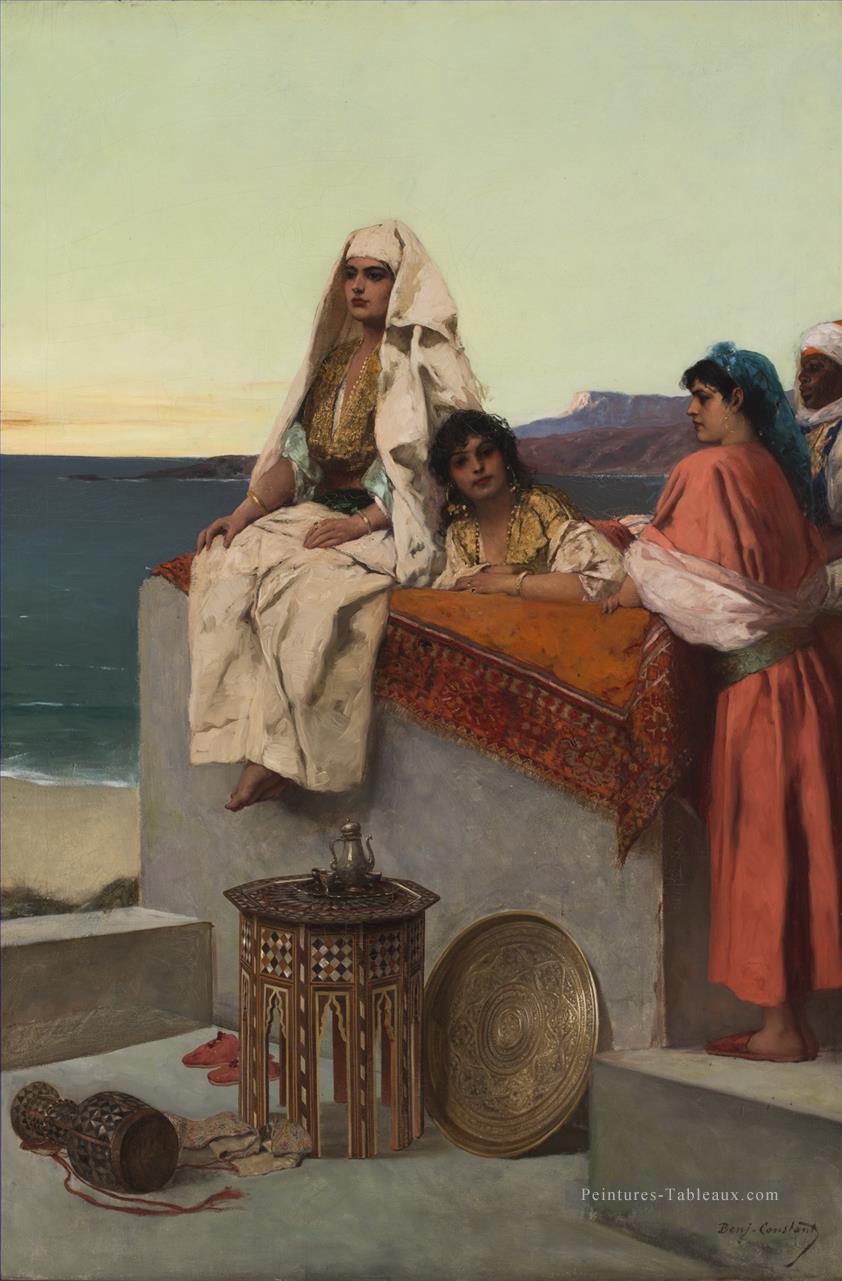 Questions de provenance soirée sur le bord de mer Jean Joseph Benjamin orientaliste constant Peintures à l'huile